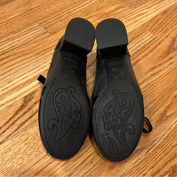 Born Black Lace Up Heels Leather Toe Velvet Mary Jane Oxford Whimsigoth 8.5 - Picture 9 of 9